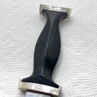 LOT 61: Super Black Viking Hoffritz N.Y. German Solingen Knife with Leather Sheath