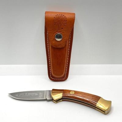 LOT 62: Boker Soligen Germany Tree Brand Classic 2000 440C Folding Knife with Leather Sheath