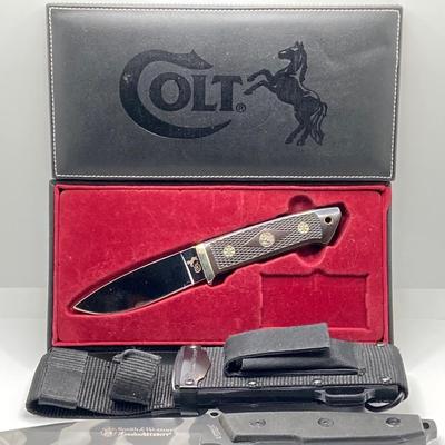 LOT 64: Colt CT223 Knife in Box and Smith & Wesson Homeland Security Knife (First Production Run Designed by Morgan A Taylor) with...