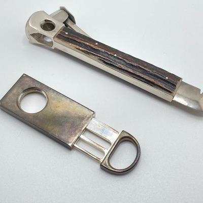 LOT 65: Vintage Solingen German Horn Handle Cigar Cutter, Eddie Bauer Classic Maple Yo-Yo / Shoe Horn, Sharp Folding Pocket Knife and More