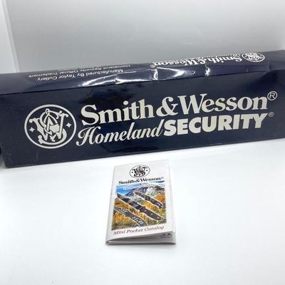 LOT 67: Smith & Wesson Homeland Security CKSUR5 Tanto Knife with Sheath in Original Box and Pair of Master Lock Gun Locks