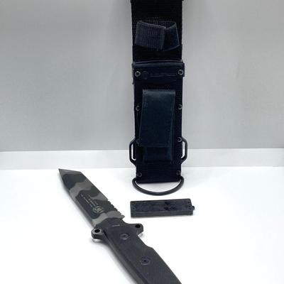 LOT 67: Smith & Wesson Homeland Security CKSUR5 Tanto Knife with Sheath in Original Box and Pair of Master Lock Gun Locks