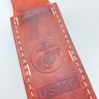 LOT 69: Ka-Bar U.S.M.C. Fighting Knife with Leather Sheath in Original Box