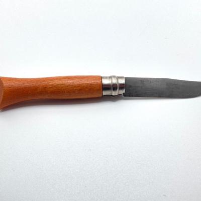 LOT 71: Collection of Knives - Opinel France Folding, Rehwappen Linder-Messer with Leather Sheath, Carved Wood Handle Folding with Eddie...