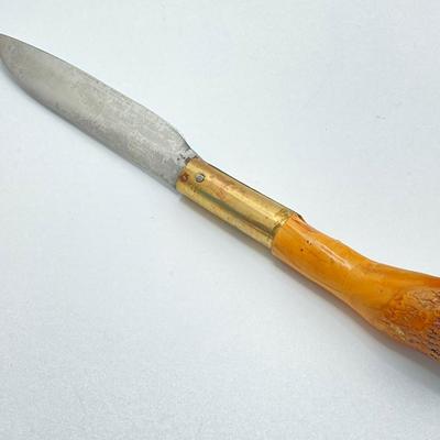 LOT 71: Collection of Knives - Opinel France Folding, Rehwappen Linder-Messer with Leather Sheath, Carved Wood Handle Folding with Eddie...