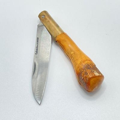 LOT 71: Collection of Knives - Opinel France Folding, Rehwappen Linder-Messer with Leather Sheath, Carved Wood Handle Folding with Eddie...