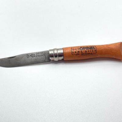 LOT 71: Collection of Knives - Opinel France Folding, Rehwappen Linder-Messer with Leather Sheath, Carved Wood Handle Folding with Eddie...