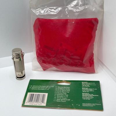 LOT 72: Camping / Outdoor Essentials - Pair of Mag-Lites, Compasses, Leather Gloves, First Aid Kit and More