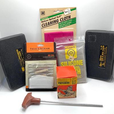 LOT 73: Firearm Care Collection - Cloths, Rods, Patches, Master Locks and More