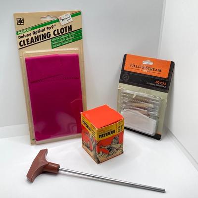 LOT 73: Firearm Care Collection - Cloths, Rods, Patches, Master Locks and More
