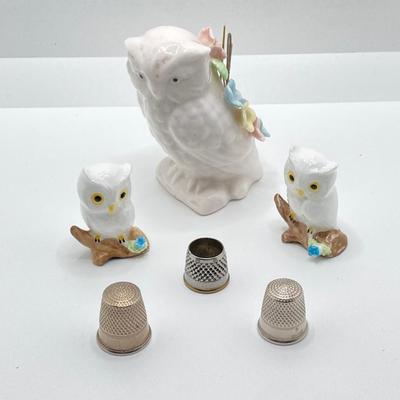 LOT 74: Vintage Owls and Buttons Collection