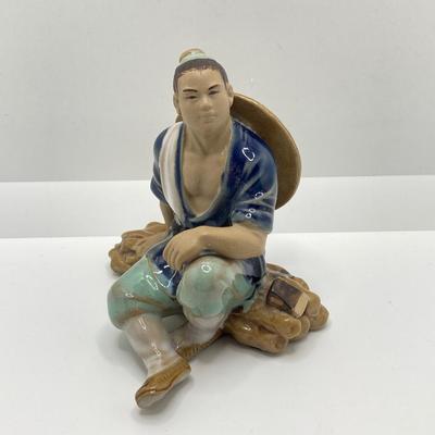 LOT 78: Asian Themed Collection - Jade Glass Bonsai Tree, Ginger Jar, Shou Lao Shouxing (God of Longevity) Figurine and More