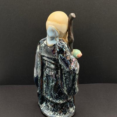 LOT 78: Asian Themed Collection - Jade Glass Bonsai Tree, Ginger Jar, Shou Lao Shouxing (God of Longevity) Figurine and More