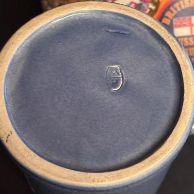 LOT 86: Wade/Staffordshire British Navy Pussers Rum Decanter, Western Germany HB salt Glaze Stein, Vintage Metal Made in Germany Shot...