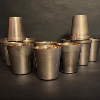 LOT 86: Wade/Staffordshire British Navy Pussers Rum Decanter, Western Germany HB salt Glaze Stein, Vintage Metal Made in Germany Shot...