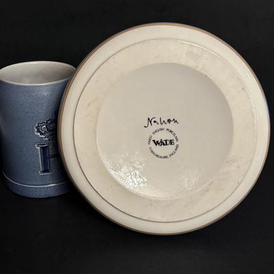 LOT 86: Wade/Staffordshire British Navy Pussers Rum Decanter, Western Germany HB salt Glaze Stein, Vintage Metal Made in Germany Shot...