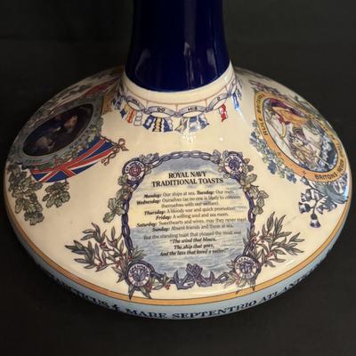 LOT 86: Wade/Staffordshire British Navy Pussers Rum Decanter, Western Germany HB salt Glaze Stein, Vintage Metal Made in Germany Shot...