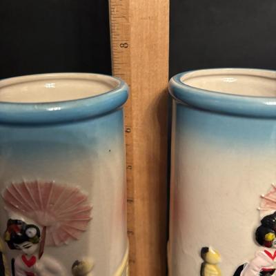LOT 87: Vintage OMC/Otagiri Mercantile Co. Geisha Girl Vases/Tiki Mugs