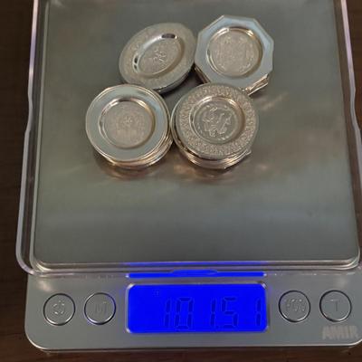 LOT 88: The Franklin Mint: Antique English Silver Miniature Plate Collection, Sterling Silver Masterpieces: Tw101.5g