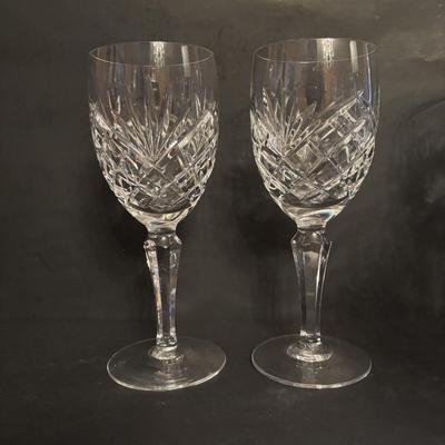 LOT 89: Exquisite Set of 12 Galway Irish Crystal Ashford 8" Water Goblets w/Plain Base