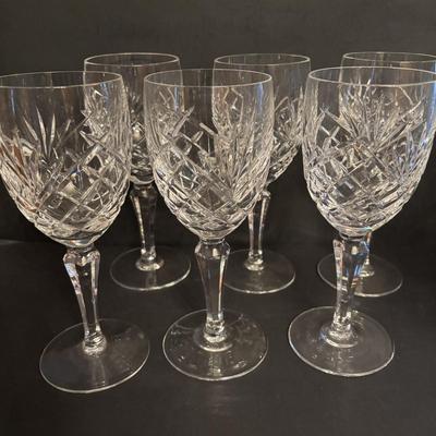 LOT 89: Exquisite Set of 12 Galway Irish Crystal Ashford 8" Water Goblets w/Plain Base