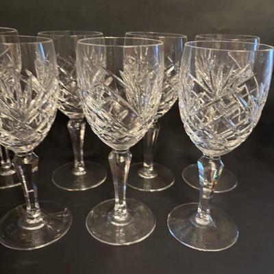 LOT 89: Exquisite Set of 12 Galway Irish Crystal Ashford 8" Water Goblets w/Plain Base