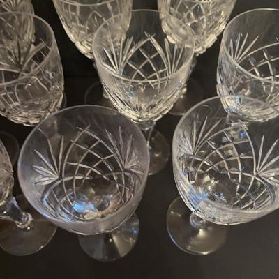 LOT 90: Exquisite Set of 12 Galway Irish Crystal Ashford 6 3/4" Wine Glasses w/Plain Base