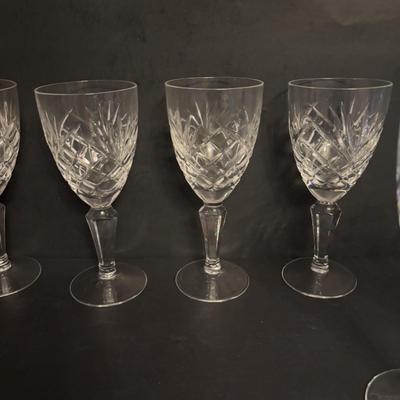 LOT 90: Exquisite Set of 12 Galway Irish Crystal Ashford 6 3/4" Wine Glasses w/Plain Base