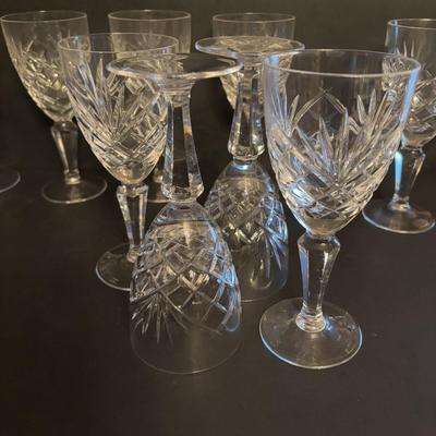 LOT 90: Exquisite Set of 12 Galway Irish Crystal Ashford 6 3/4" Wine Glasses w/Plain Base