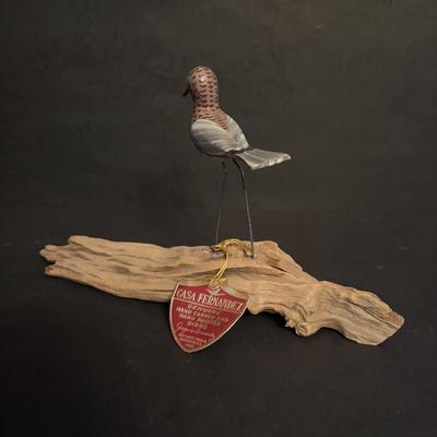 LOT 94: Mario Jason Originals Handmade & Signed Brass Sailboat Sculpture, Casa Fernandez Hand Carved & Painted Bird, Brass Whale...