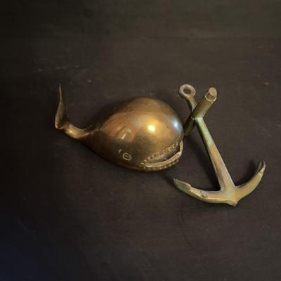 LOT 94: Mario Jason Originals Handmade & Signed Brass Sailboat Sculpture, Casa Fernandez Hand Carved & Painted Bird, Brass Whale...