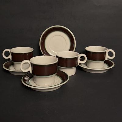 LOT 97: Hogans Keramik, Sweden Stoneware Expresso Mugs & Vintage PeDe Dienes German Coffee Grinder