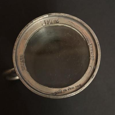 LOT 99: Royal Daulton Miniature Tobey Pitchers, Embossed Lightweight Brass Pitcher, England & Pewter Mugs