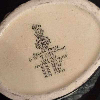 LOT 99: Royal Daulton Miniature Tobey Pitchers, Embossed Lightweight Brass Pitcher, England & Pewter Mugs