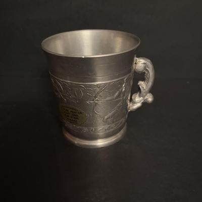 LOT 99: Royal Daulton Miniature Tobey Pitchers, Embossed Lightweight Brass Pitcher, England & Pewter Mugs