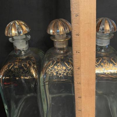 LOT 100: Vintage Janis Collection 24K Plated Spoons, Vintage Liquor Bottle Decanters, Stieff &Limoges Decanter Labels & More