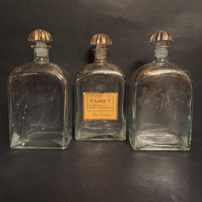 LOT 100: Vintage Janis Collection 24K Plated Spoons, Vintage Liquor Bottle Decanters, Stieff &Limoges Decanter Labels & More