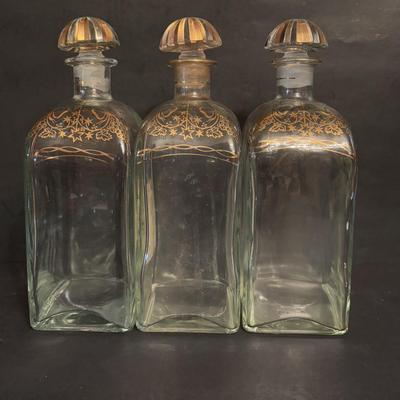 LOT 100: Vintage Janis Collection 24K Plated Spoons, Vintage Liquor Bottle Decanters, Stieff &Limoges Decanter Labels & More