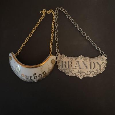 LOT 100: Vintage Janis Collection 24K Plated Spoons, Vintage Liquor Bottle Decanters, Stieff &Limoges Decanter Labels & More