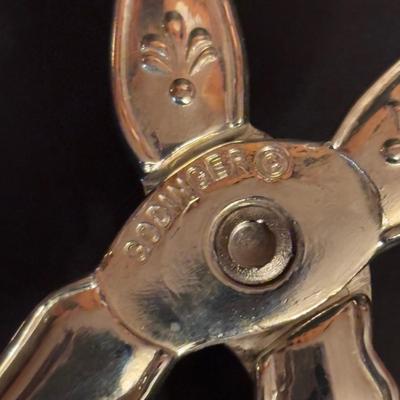 LOT 101: Vintage Dreizack Solingen Bar Tool Kit in Wooden Box, Trident Lobster Set, Godinger Serving Tongs, Hand Painted Crystal Bowl...