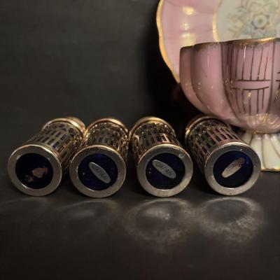 LOT 163: Beautiful Crystal, China & Cut-Glass: Cruet Set, Salt/Pepper Shakers, Toothpick Holders, Vintage Etched Glass & Lead...