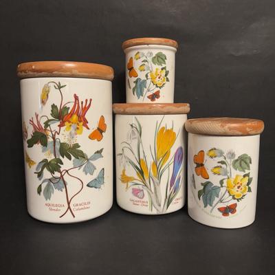 LOT 165: Portmeirion Botanic Garden Canister/Jars (4pcs) Set & Bowls (6pcs)
