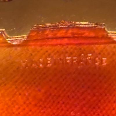LOT 166: Stunning Tortoise Shell Lucite Box Purse w/Key- Made in France