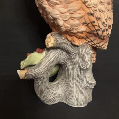 LOT 167: Andrea by Sadek "Elf Owl" & 1990 Owl Porcelain Figurines, Beatrice Potters Old Mr. Brown, Beswick England