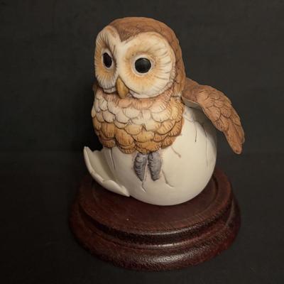 LOT 167: Andrea by Sadek "Elf Owl" & 1990 Owl Porcelain Figurines, Beatrice Potters Old Mr. Brown, Beswick England