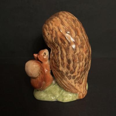 LOT 167: Andrea by Sadek "Elf Owl" & 1990 Owl Porcelain Figurines, Beatrice Potters Old Mr. Brown, Beswick England