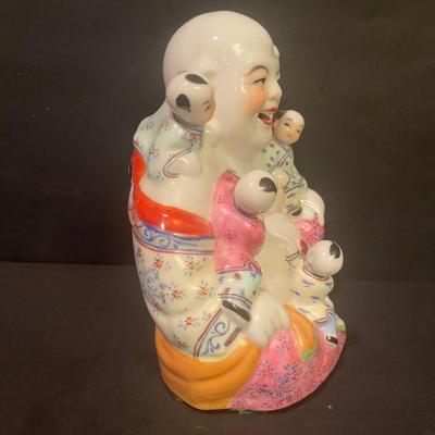 LOT 169: Asian Themed Collection: Ginger Jars, Laughing Buddha Figurine, Miniature Mah Jong Set, Miniature 4 Panel Screen & More