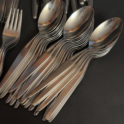 LOT 171: Stainless Flatware by Solingen Germany, 5 pc Place Setting, Service for 12