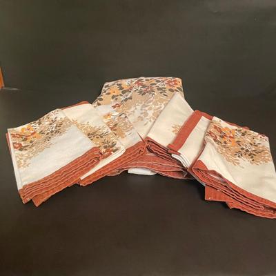 LOT 174: MCM Style Stainless Steel Fondue Set with 60 Inch Round Tablecloth and Matching Napkins (16 Inch Square) and More ...