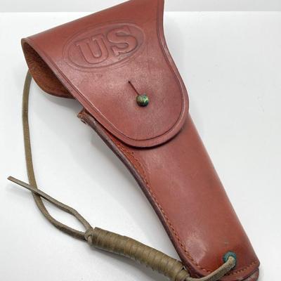 LOT 175: Pair of Leather Firearm Holders / Holsters - US and Red Head Brands